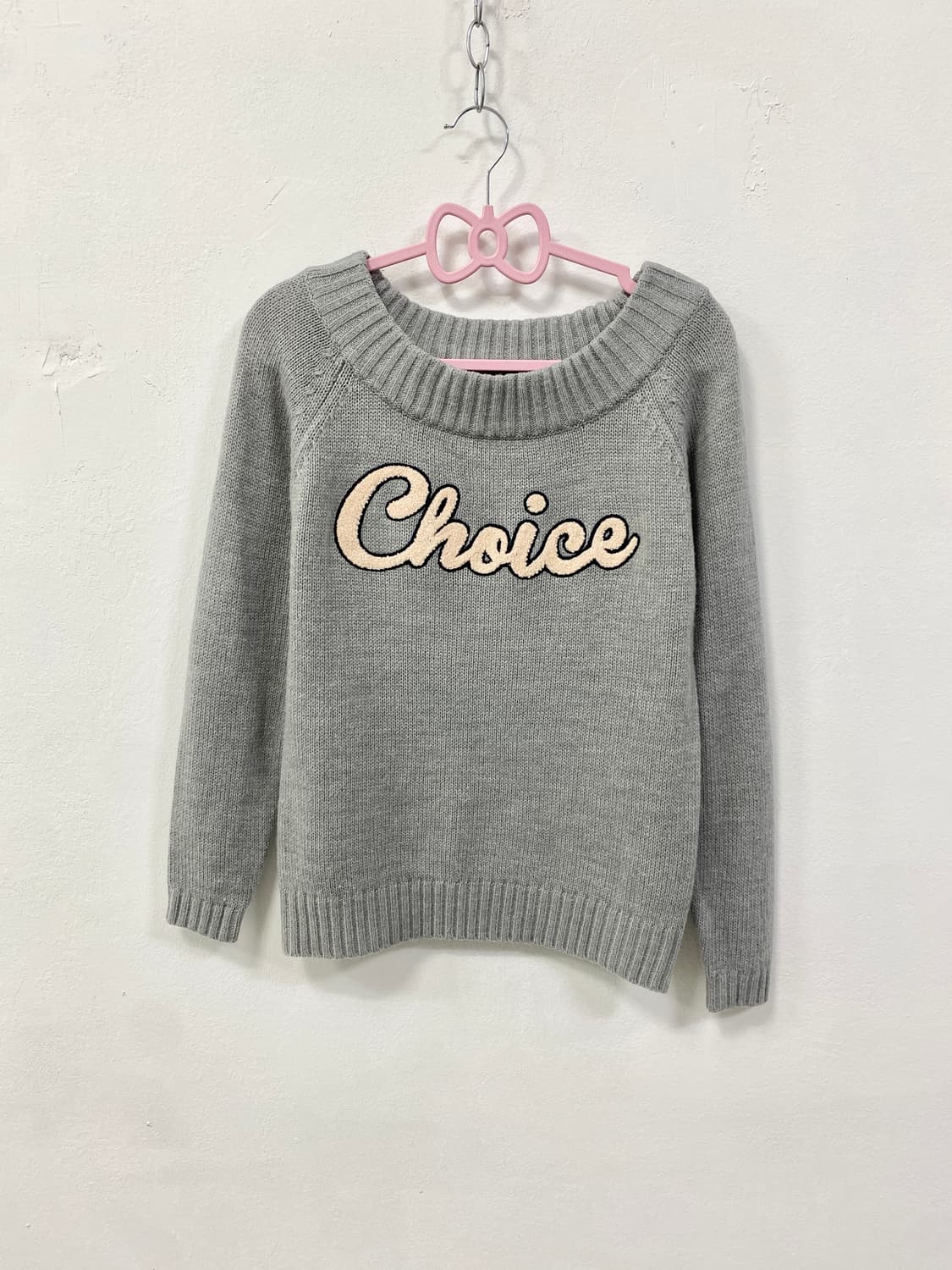 [INGNI] 잉그니 로걀 핑크 그레이 니트 상품이미지4