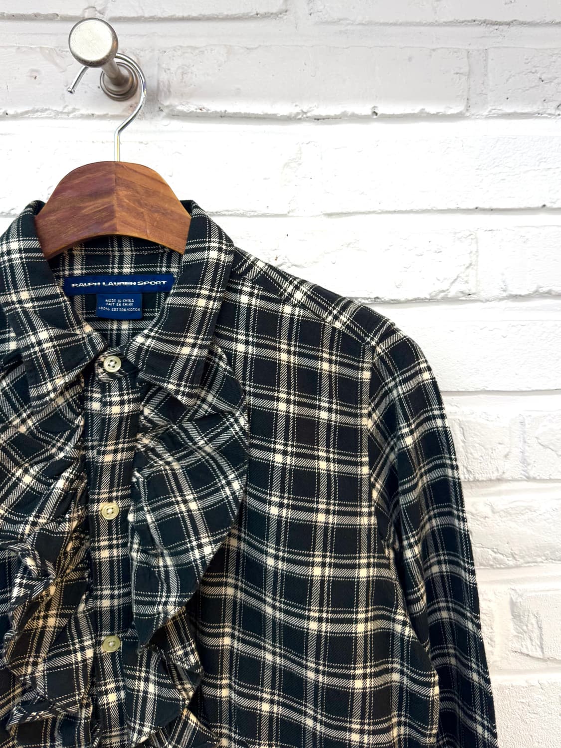 랄프로렌 스포츠 체크 러플셔츠 상품이미지4