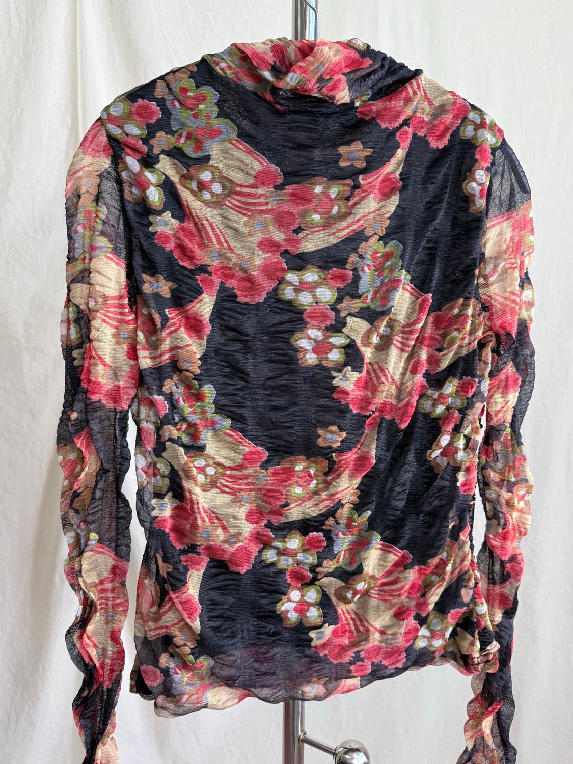 Kafuu 셔링 플라워 매쉬 탑 상품이미지5