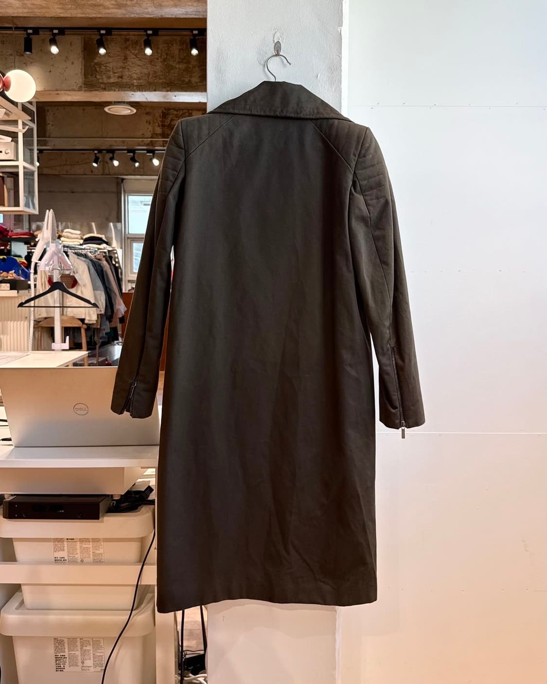 하이더 아커만 12fw 카키브라운 하이넥 집업 롱 코트 상품이미지7