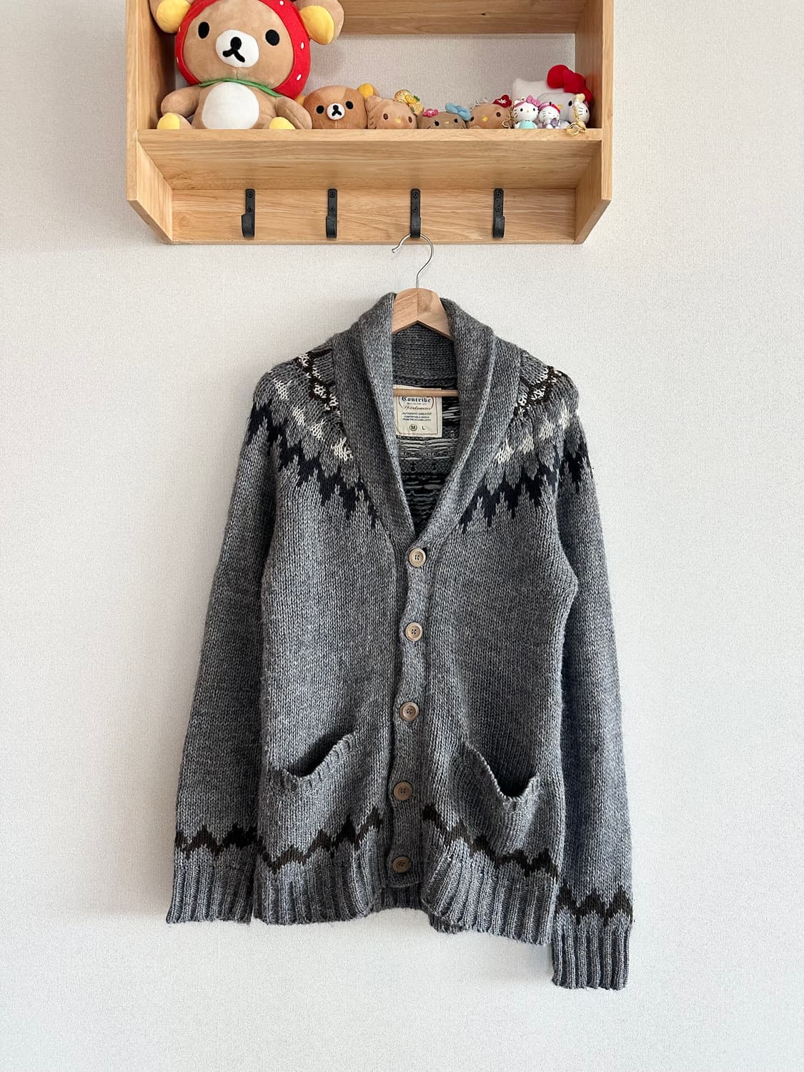 jpn 하구미 스즈코 너드 모리걸 히피 니트 가디건 케이프 등 상의 상품이미지2