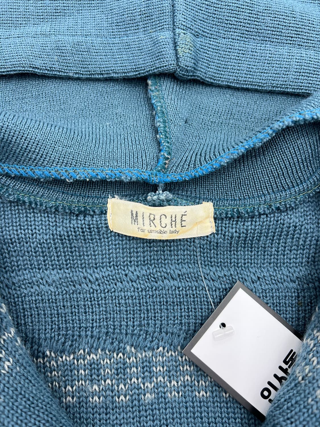 빈티지 후드 케이블 니트 집업 상품이미지3