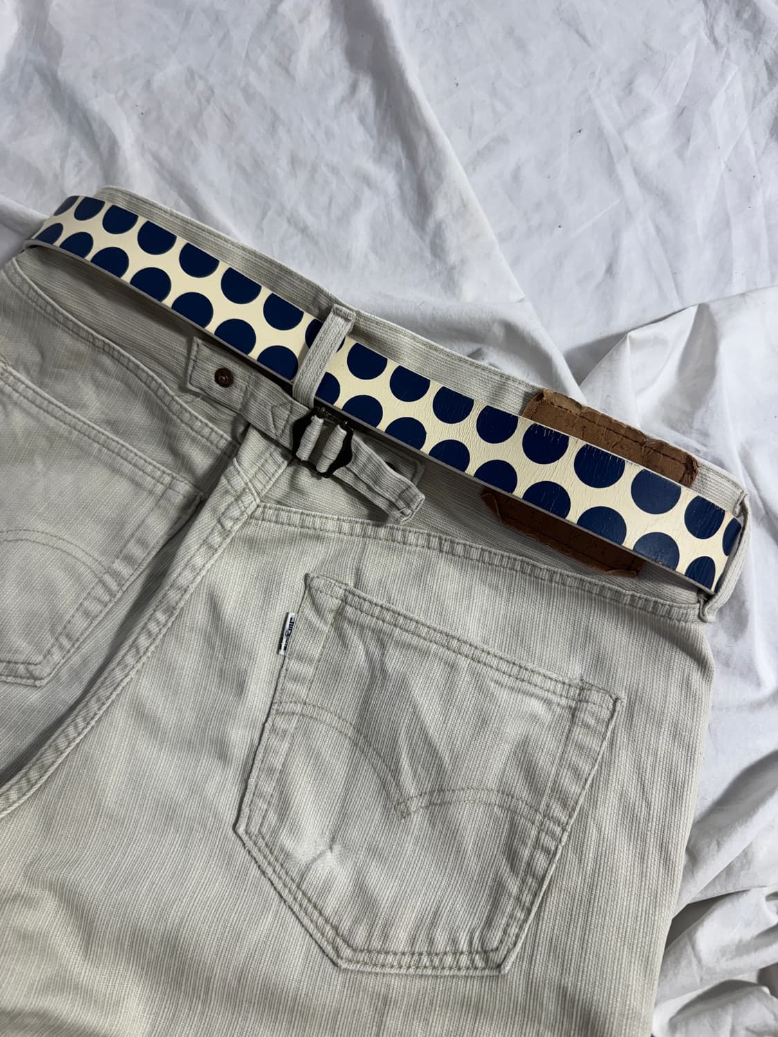 빈티지 도트 레더 벨트 상품이미지2