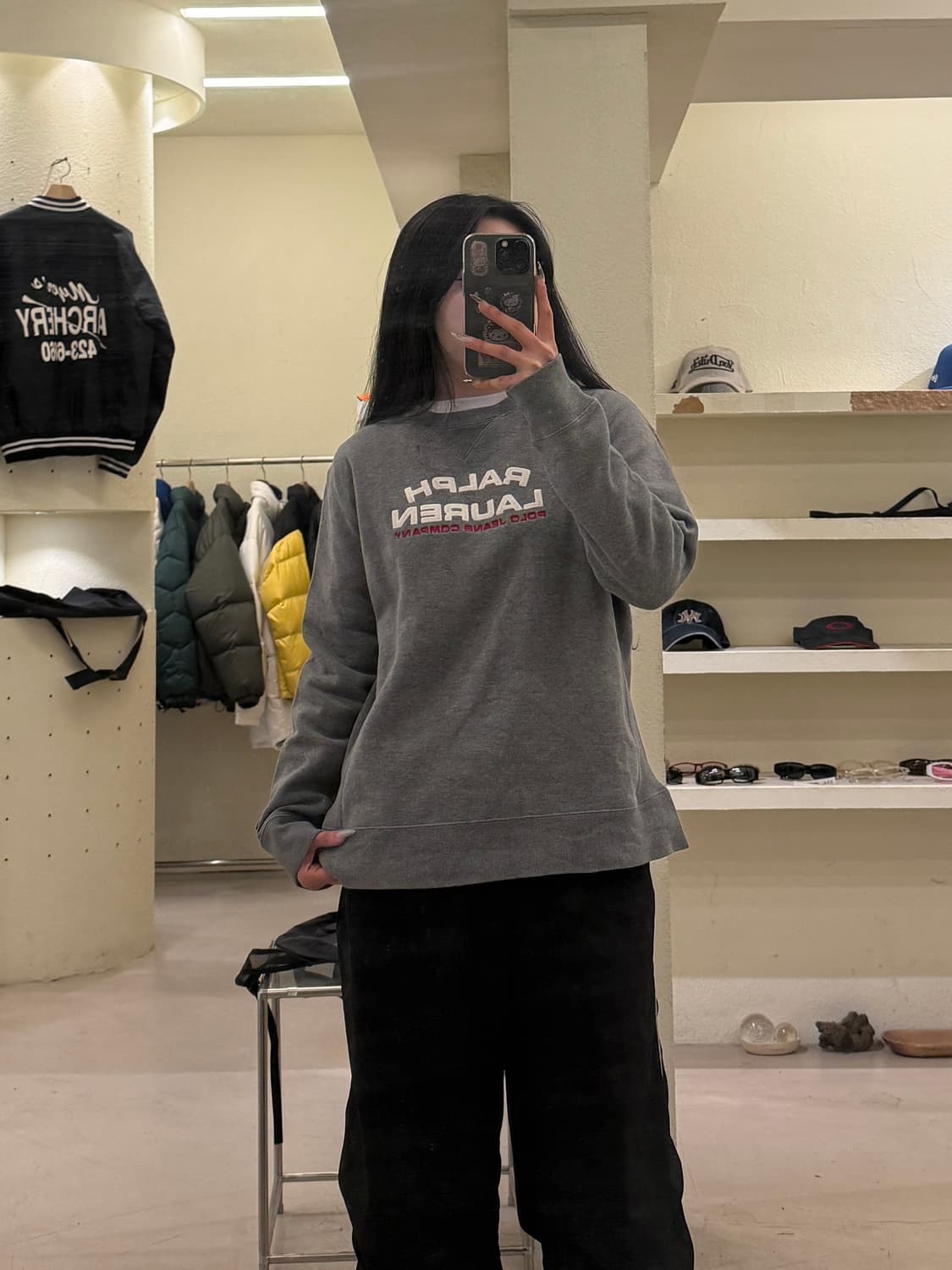 폴로 진스 컴퍼니 그레이 빅로고 맨투맨 U771 상품이미지1