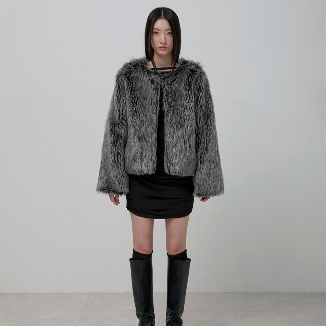Fur Jacket (FL-046_Charcoal) 상품이미지1