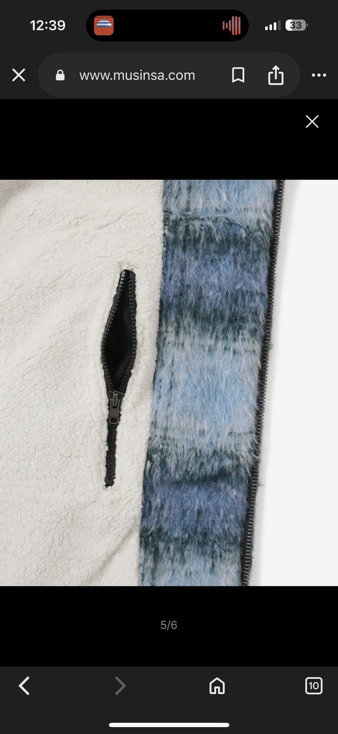 디스이즈네버댓 브러쉬드 체크 자켓 블루 후리스 모헤어 상품이미지6