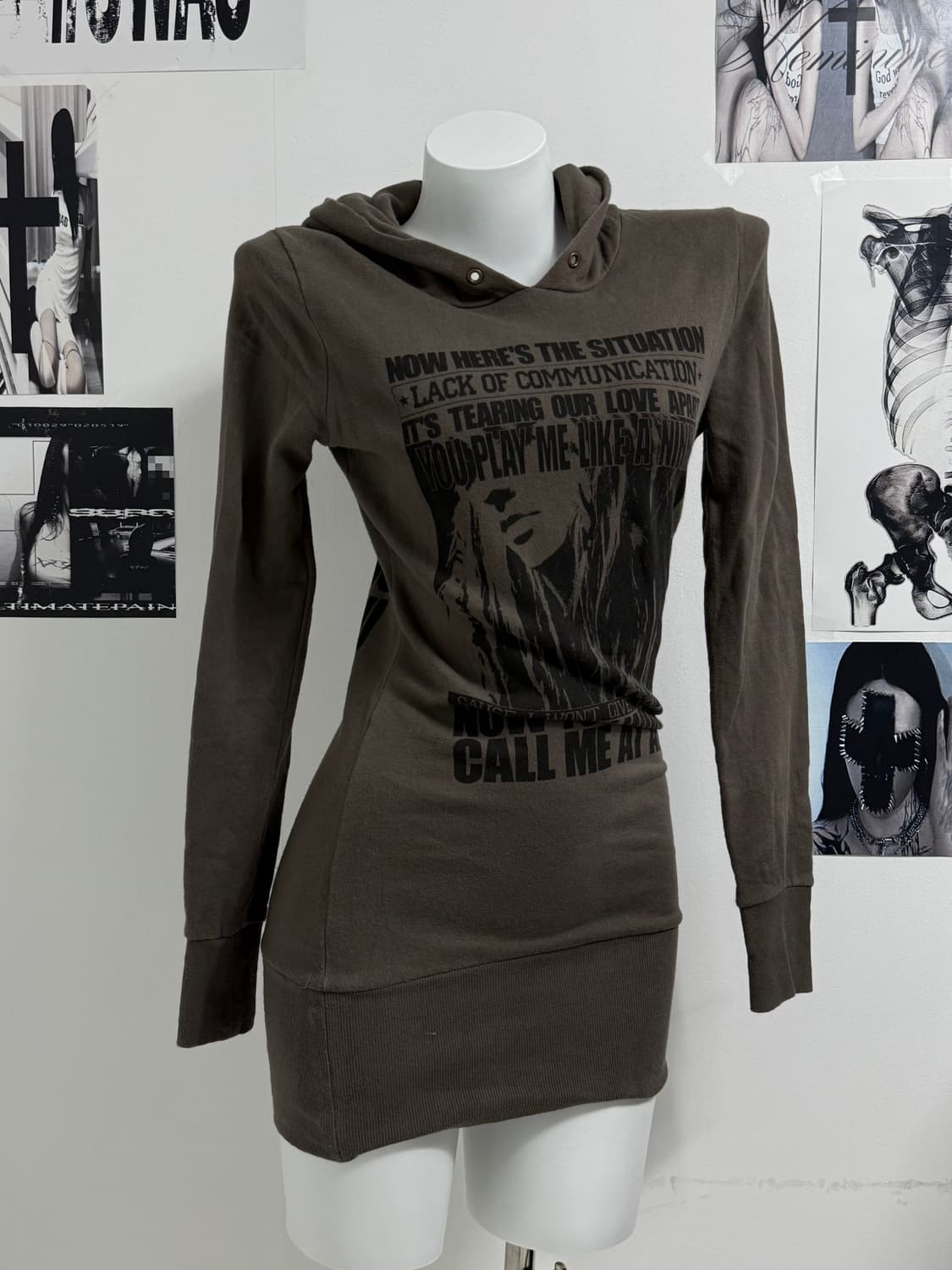 00s gyaru mood hoodie onepiece  상품이미지1