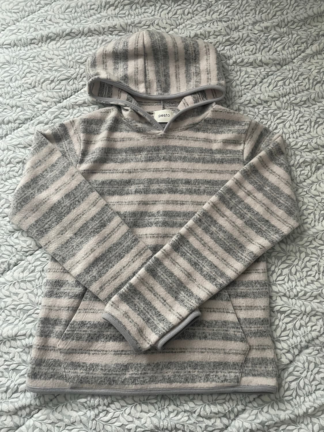 STRIPE SWEAT HOODED TOP ROSE 상품이미지1