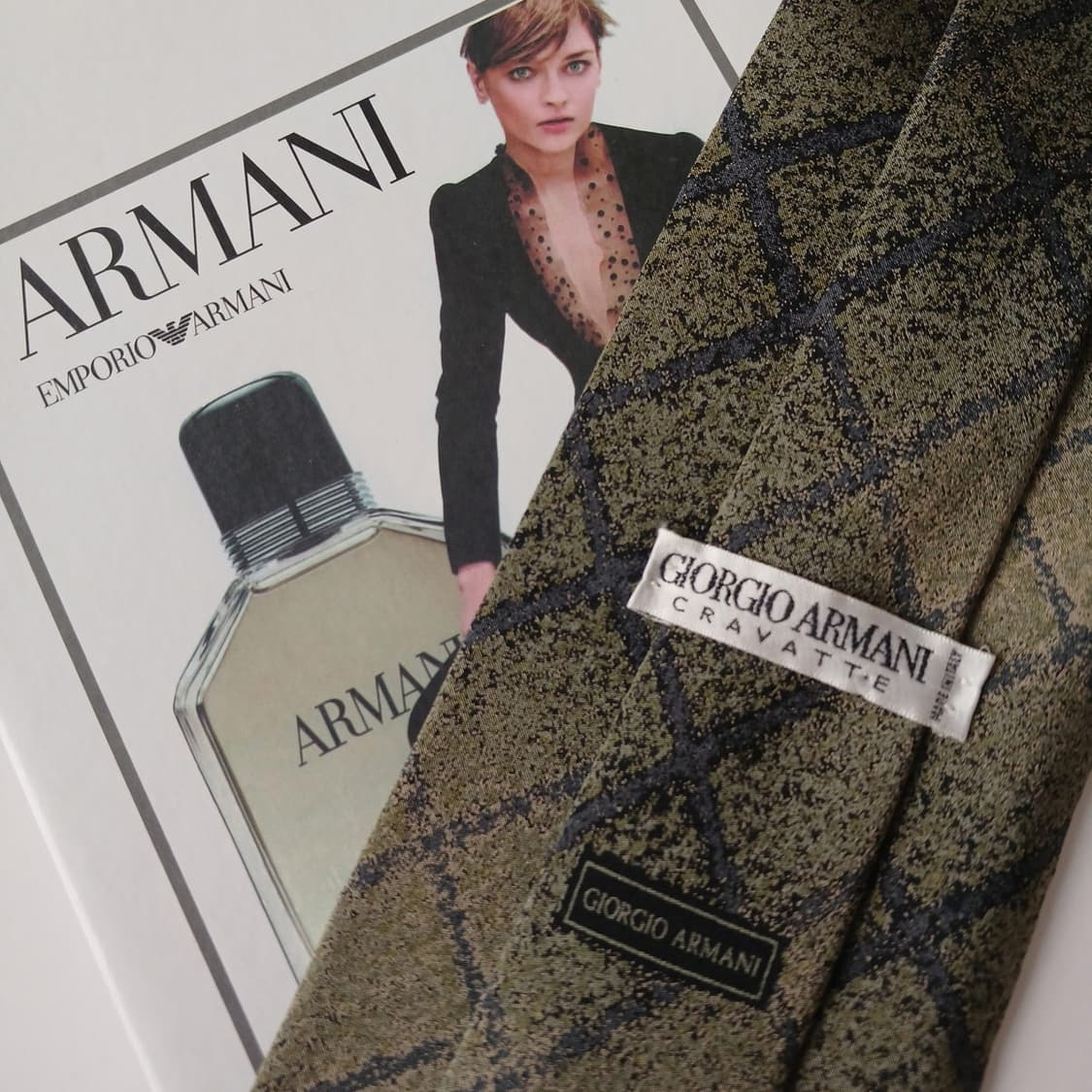조르지오아르마니 실크 다크그린 체크 넥타이 10cm A+등급 A19085 상품이미지7