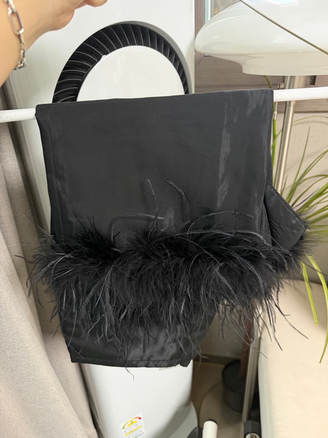 문선 ostrich 오스트리치 깃털 스커트 S 상품이미지5