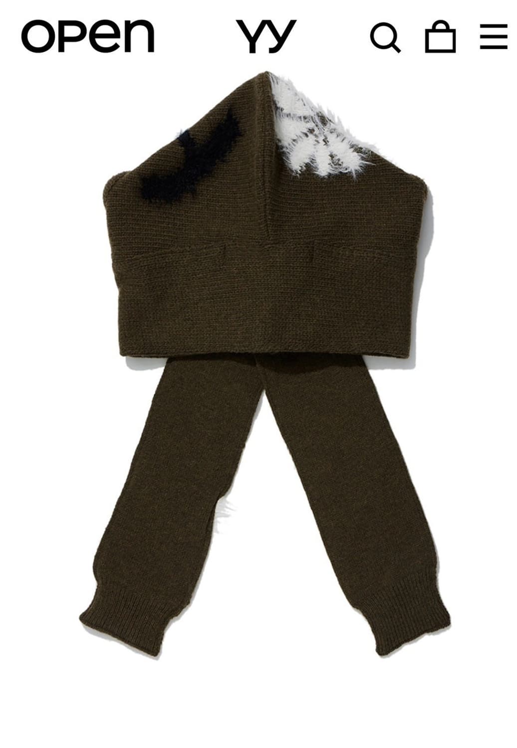 오픈와이와이 openyy 자카드후드스카프 카키 목도리 상품이미지2