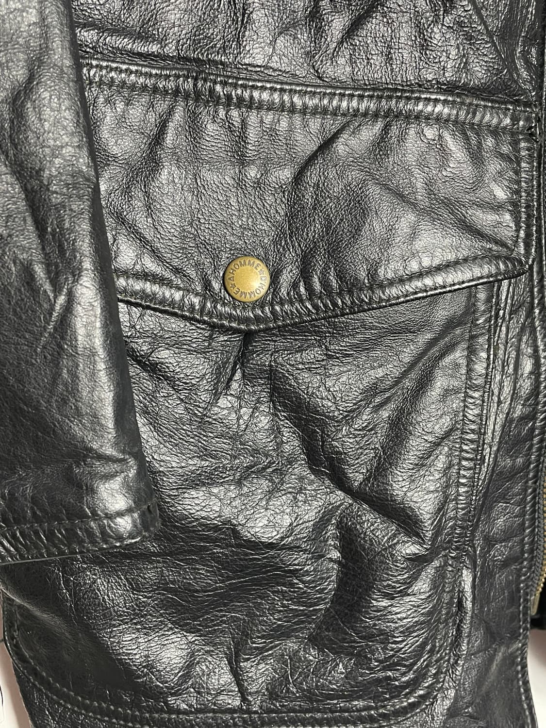 유니클로80s 오리지널 블랙 레더 카코트 자켓 상품이미지5