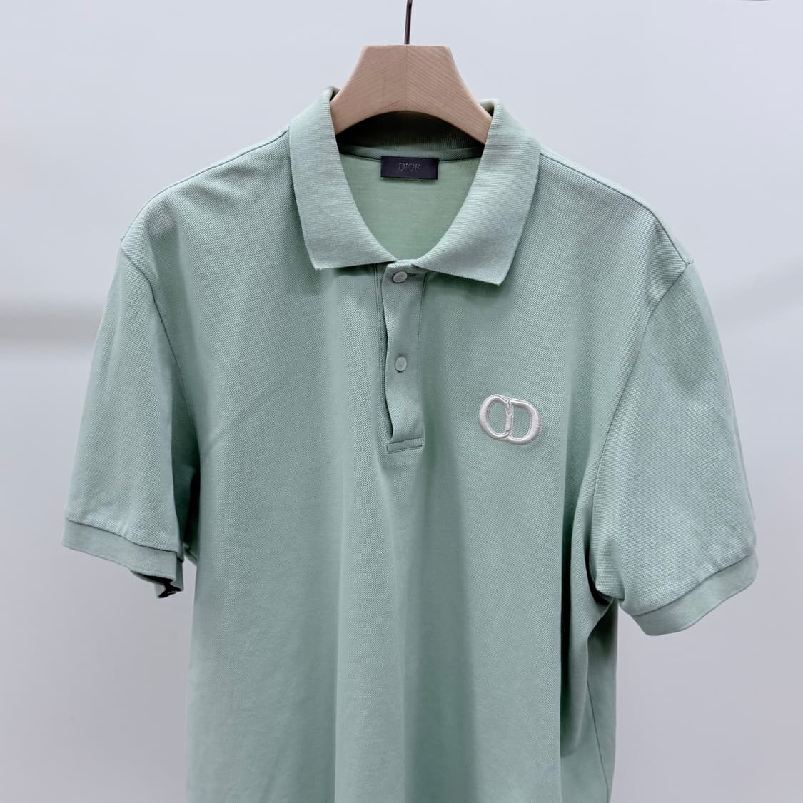 [S+급/3XL] 디올 CD 로고 아이콘 반팔 카라티 그린 상품이미지3