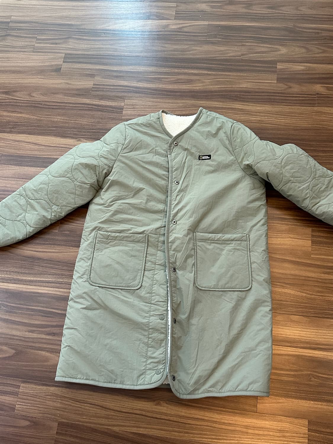 내셔널지오그래픽 양털 롱 리버시블 코트 L 상품이미지4