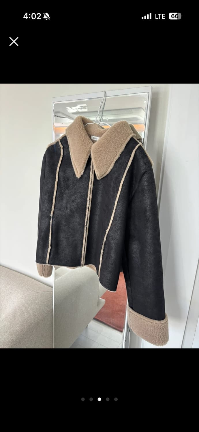 이네기 tussy leather mustang 레더 무스탕 블랙 상품이미지3