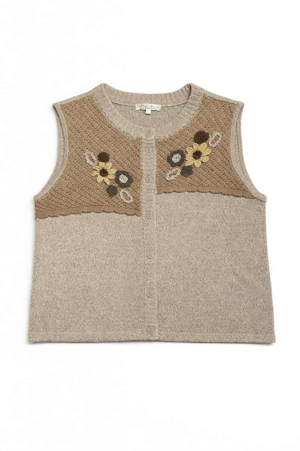 JPN 90s~00s 일본 빈티지 y2k 모리걸 플라워 자수 니트 베스트 상품이미지1