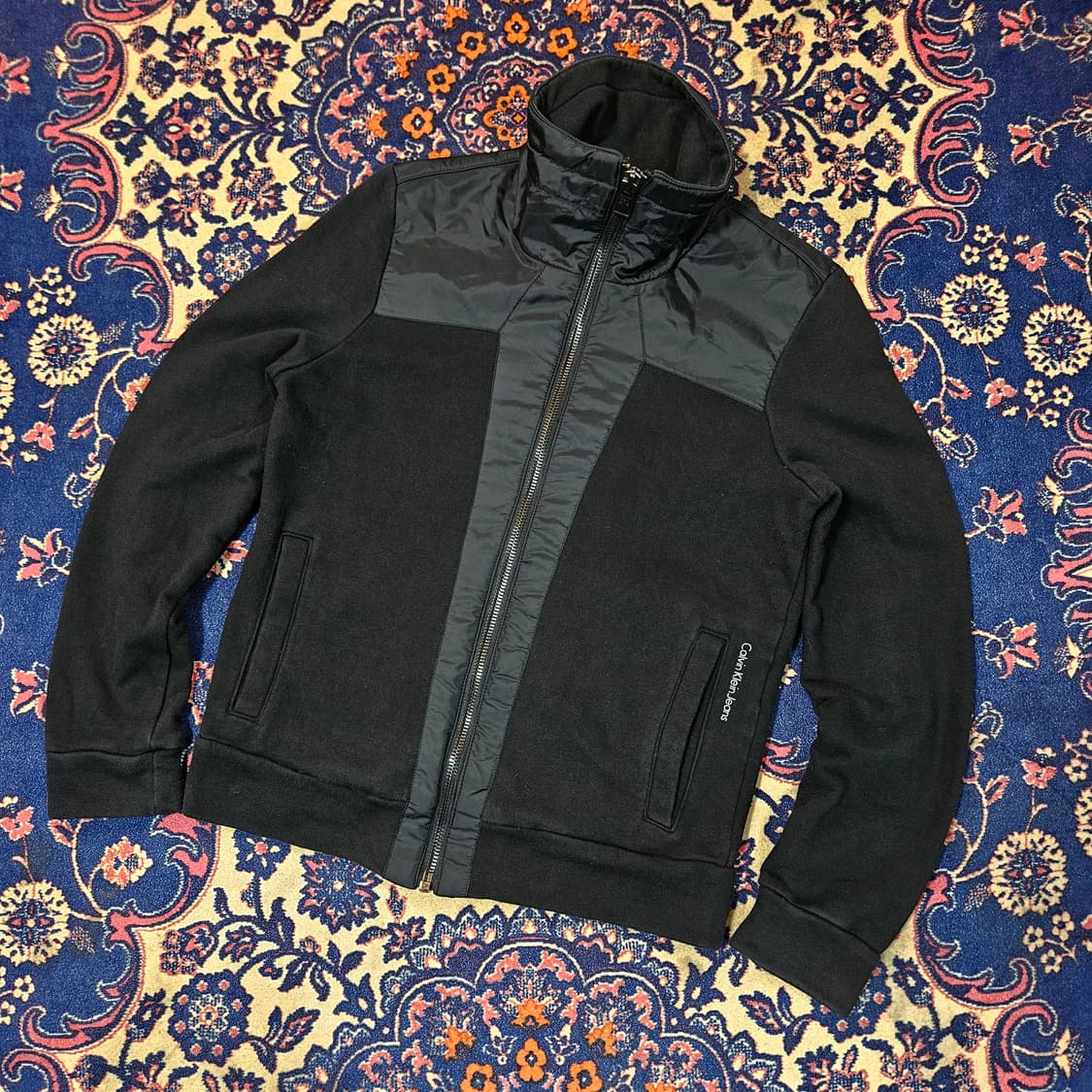 켈빈클라인 y2k 00's 나일론 코튼 블럭 집업 저지 자켓 M 상품이미지1