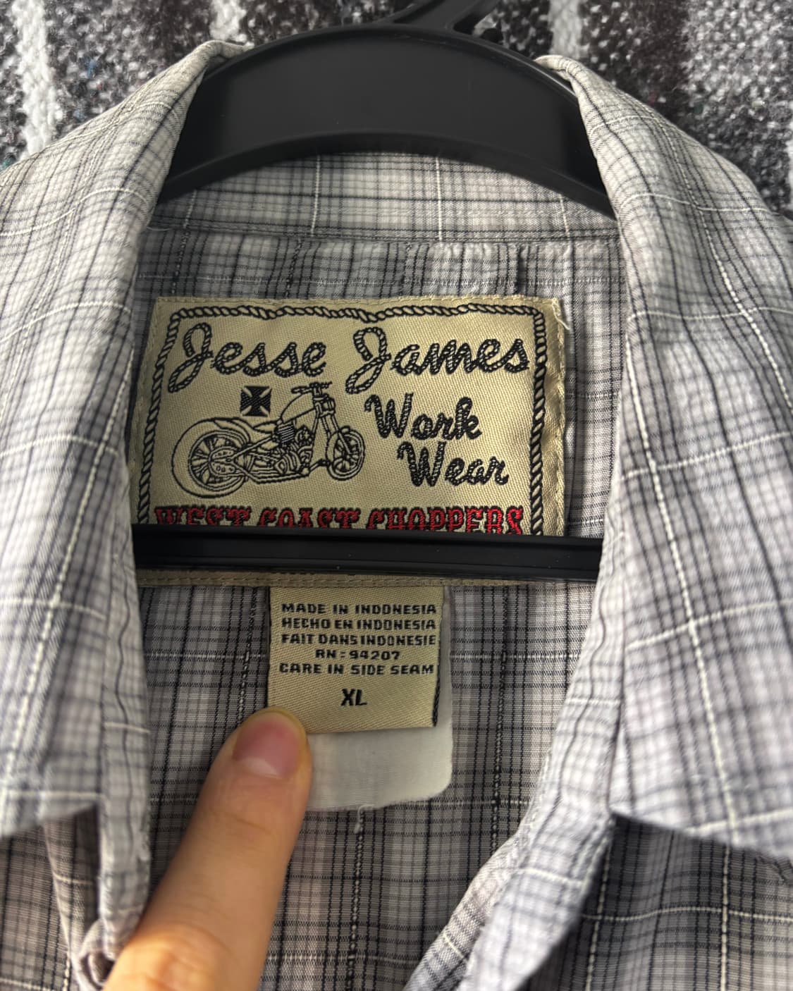 00s west coast choppers 체크셔츠 상품이미지3