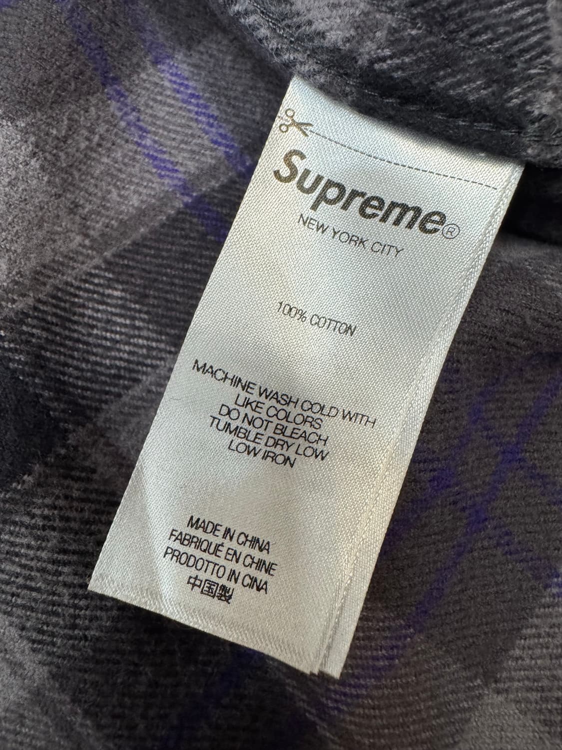 [L] 슈프림 플레이드 플란넬 셔츠 블랙 - 24SS 상품이미지7