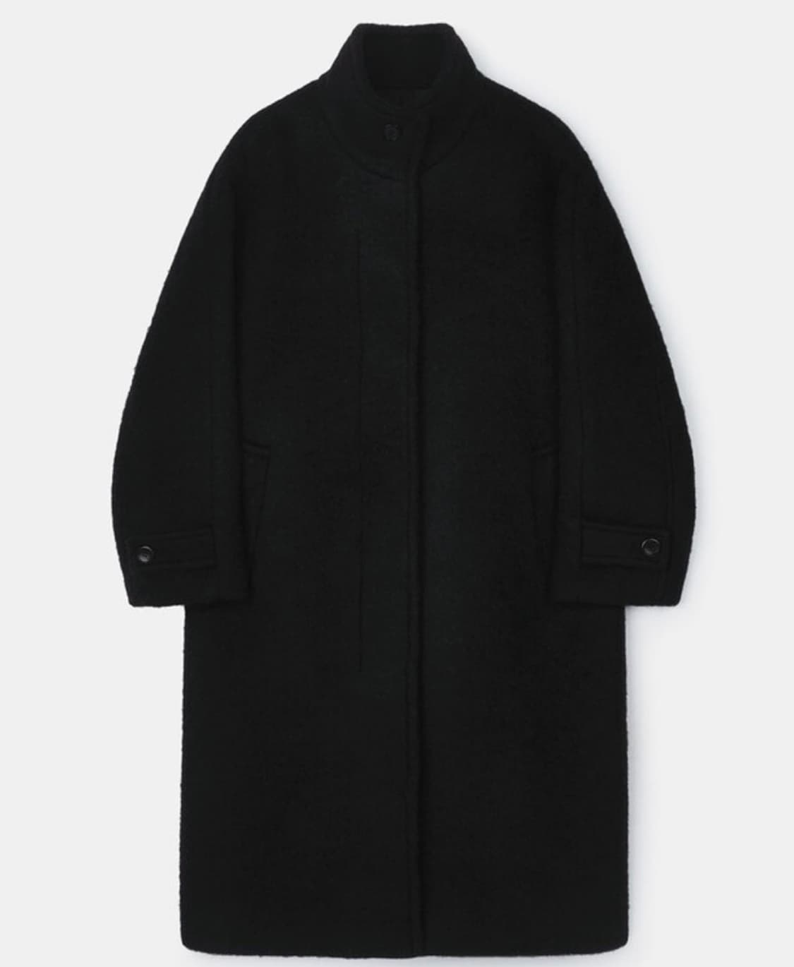 Oversized high neck boucle coat (Black) 상품이미지1