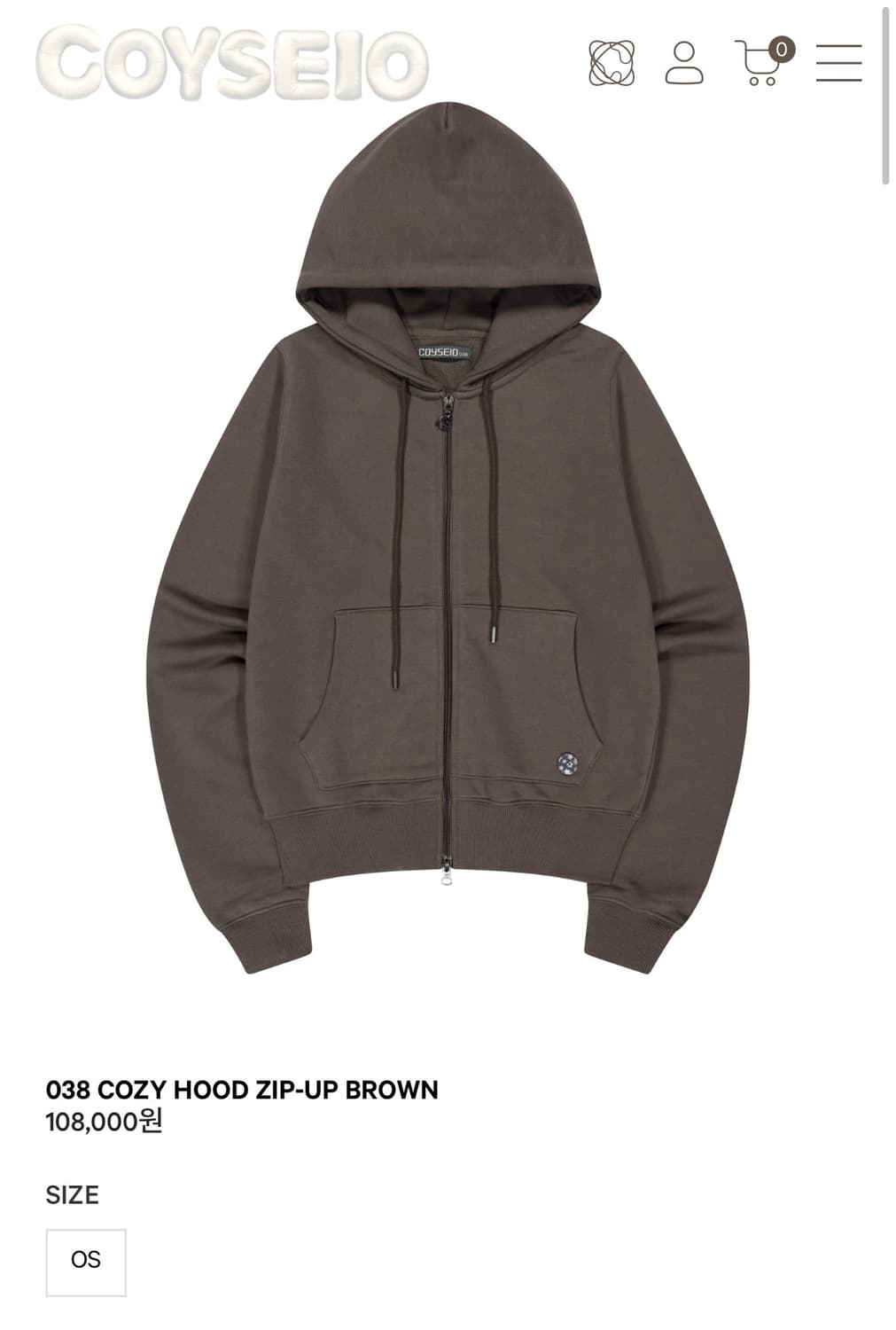 코이세이오 38 후드집업 브라운 상품이미지1