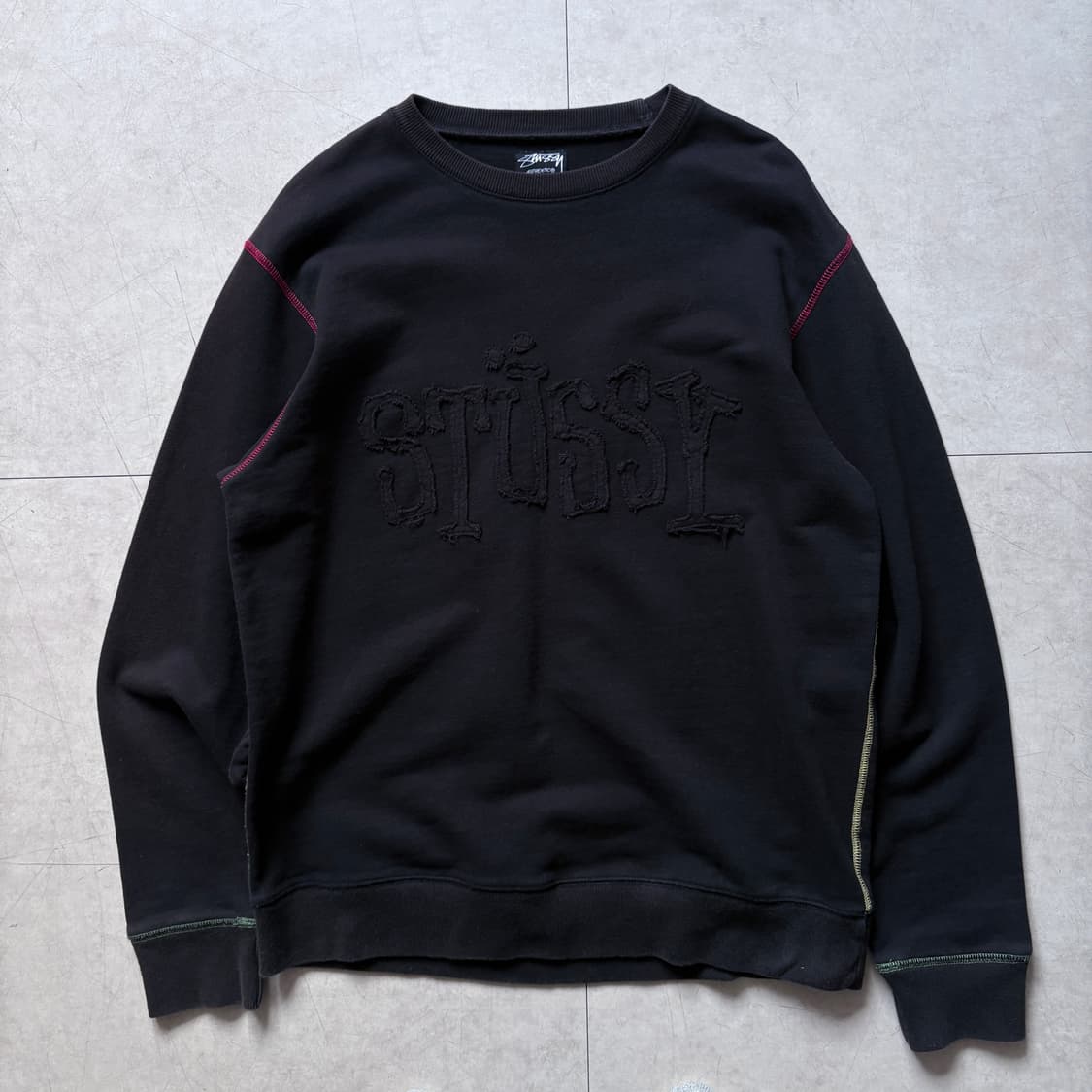 OLD STUSSY 레터링 패치 맨투맨 상품이미지1