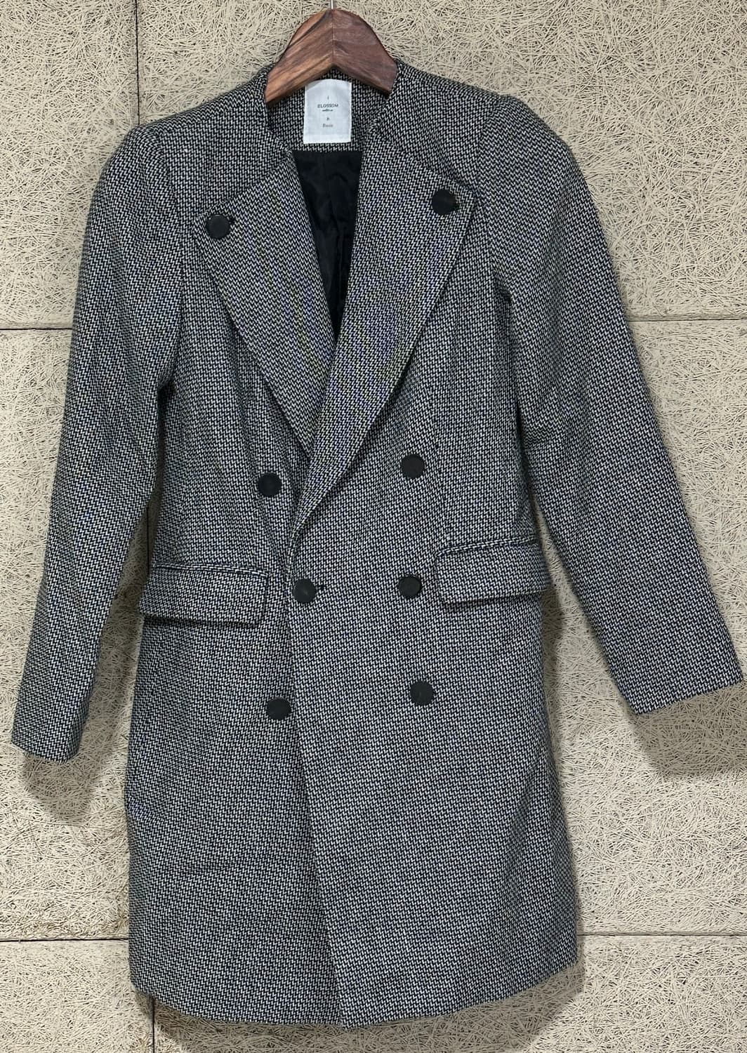 그레이 겨울 반코트 블레이저 블라썸 체크 코트 자켓 1 사이즈 상품이미지1