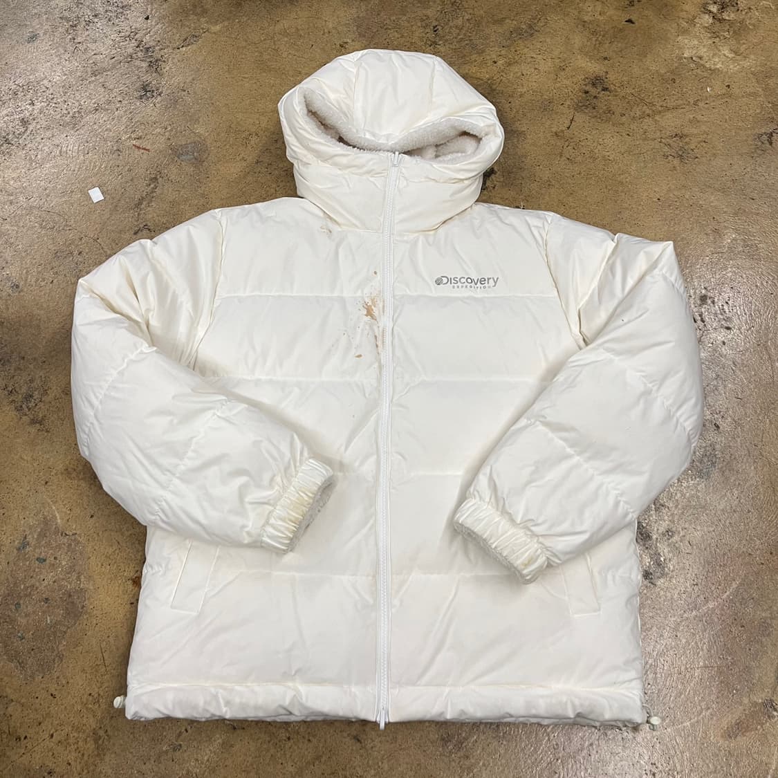 [정품] 디스커버리 흰색 패딩 후리스 양면 점퍼 b18 상품이미지4