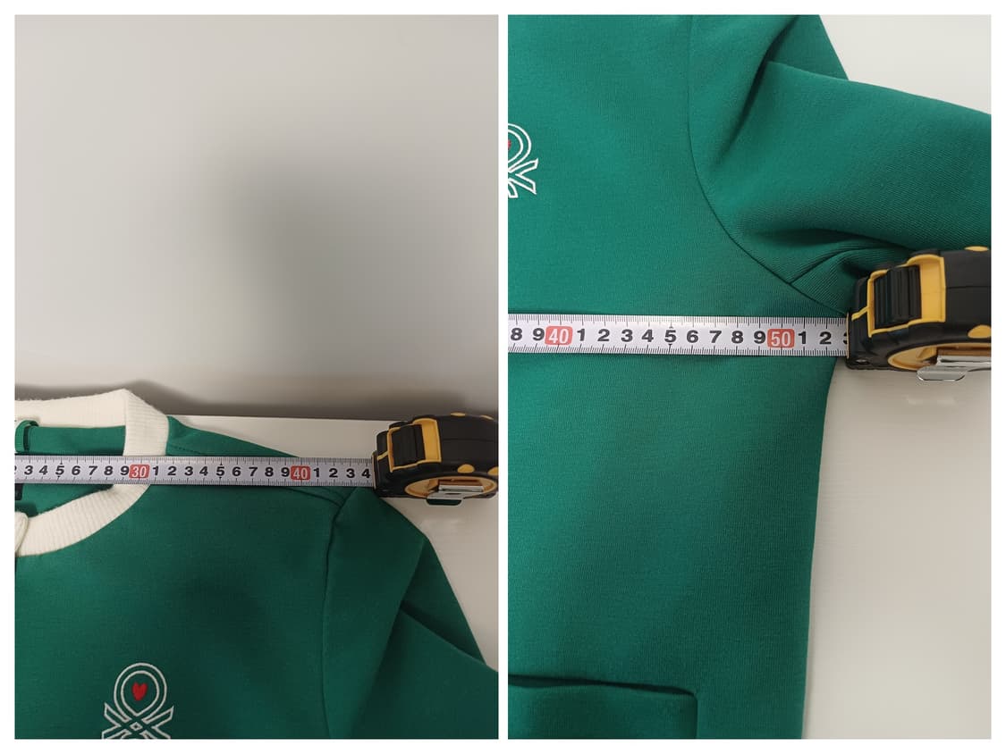 베네통 배색 부클 자수 가디건 (L/100) - 켈리 그린 상품이미지9