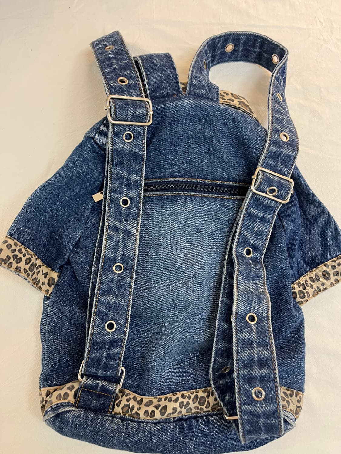 호피 데님 셔츠 모양 백팩 🎒 상품이미지8