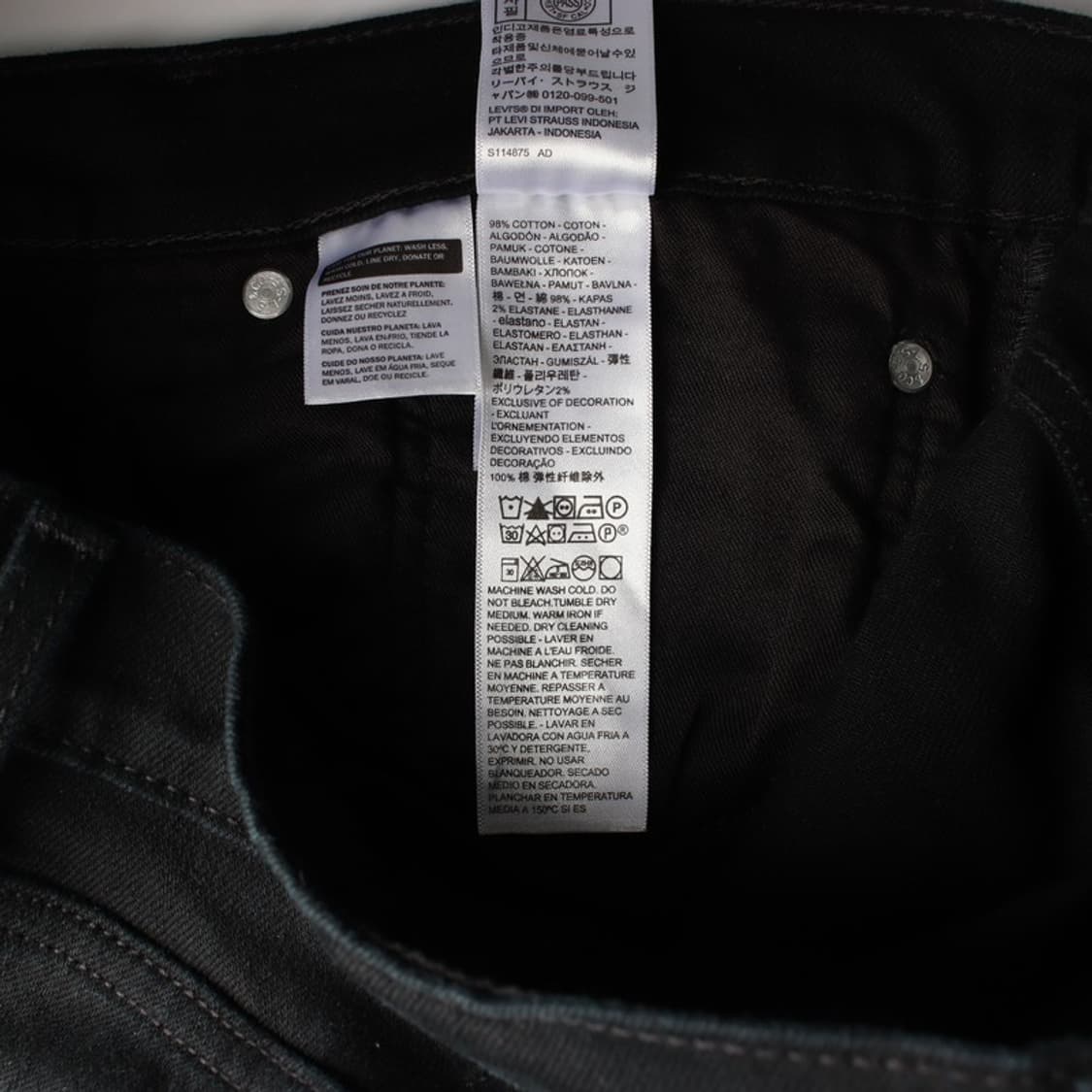 리바이스 511 슬림핏 블랙 데님 팬츠 34 상품이미지7