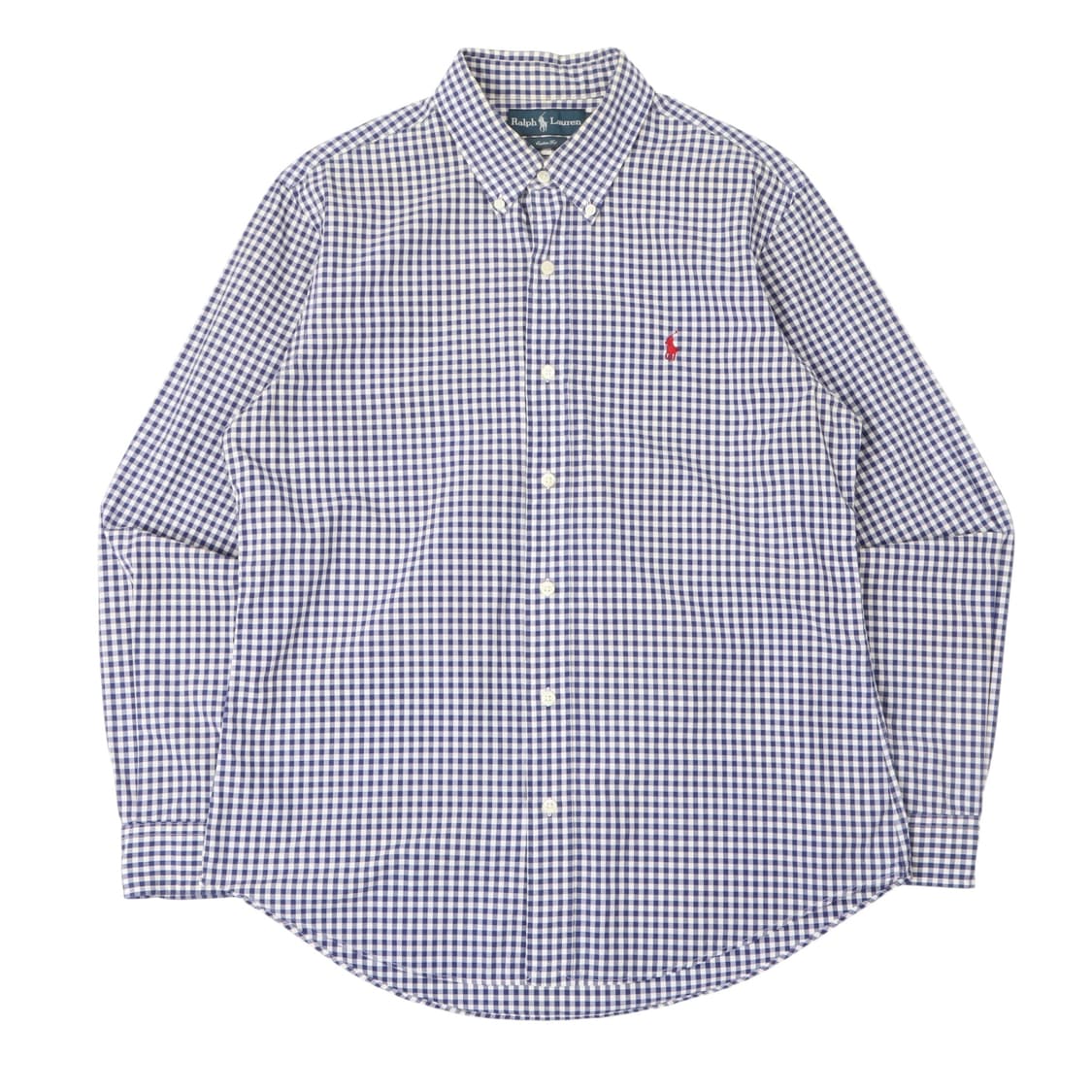 폴로 랄프로렌 블루 깅엄체크 커스텀핏 셔츠 상품이미지1