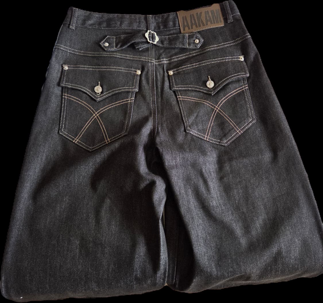 Cinch Back Denim Pants (Black) 상품이미지4