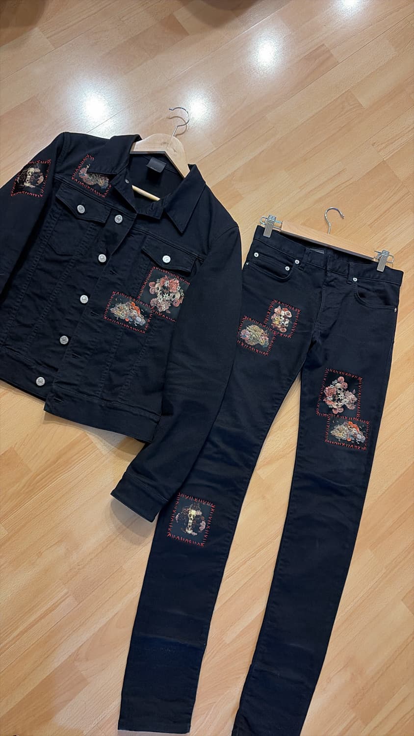 디올옴므 토루카메이 패치 데님 트러커 자켓 팬츠 셋업 상품이미지1