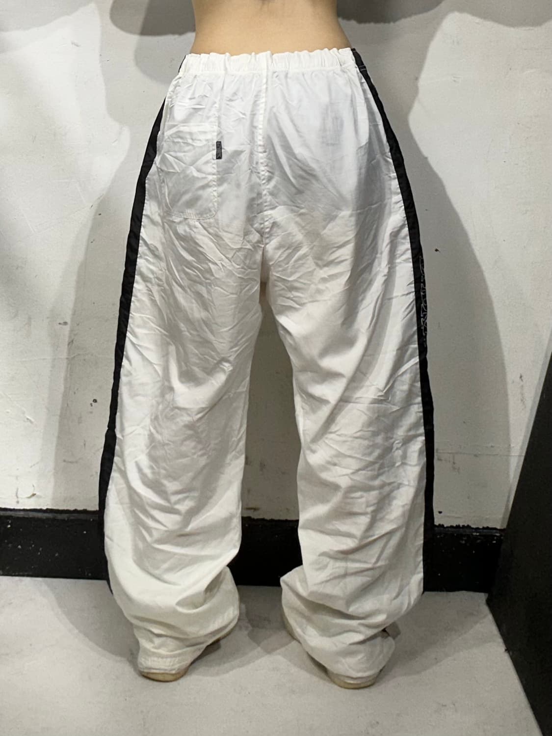90s 빈티지 purky 와이드 트랙 팬츠 화이트 사이드 라인 팬츠  상품이미지3