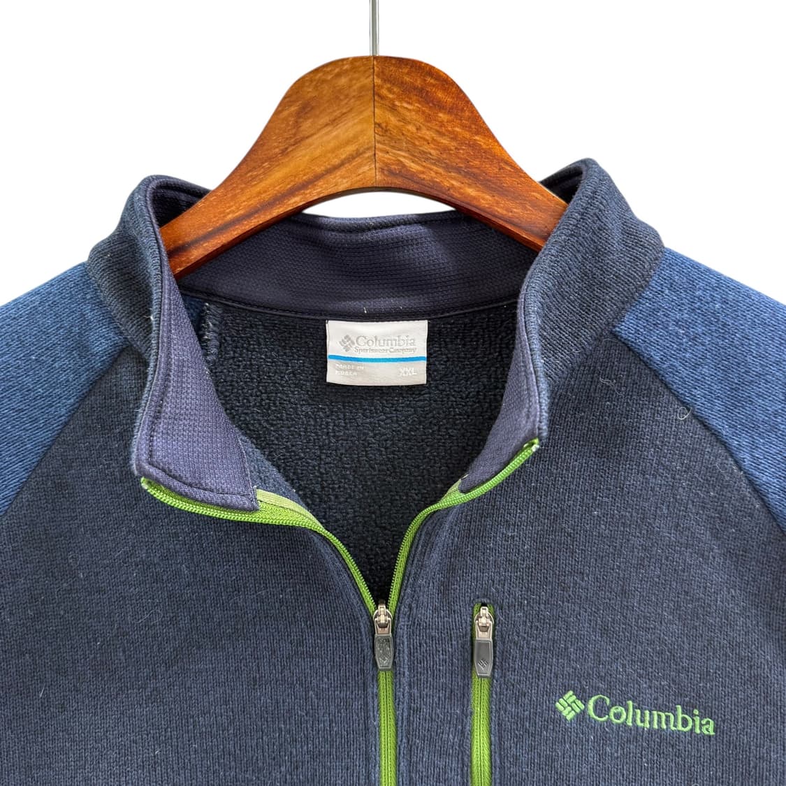 [XXL] 컬럼비아 네이비 니트 반집업 상품이미지5
