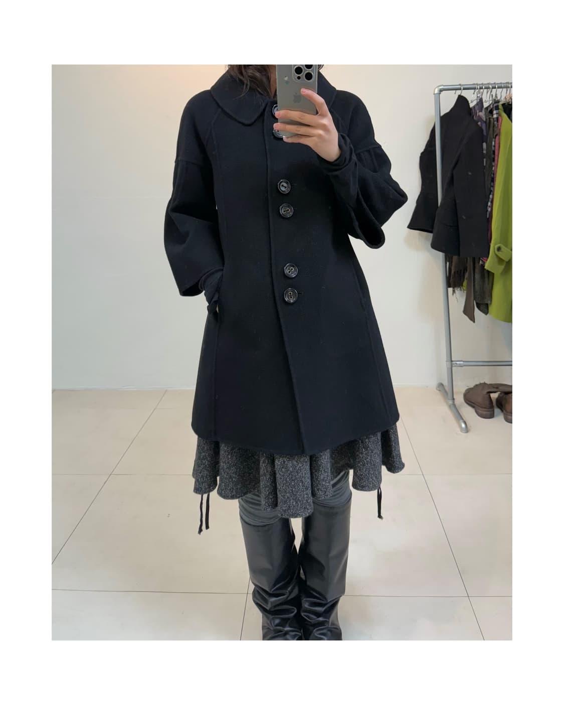 Manouqua 울 캐시미어 혼방 코트 상품이미지2