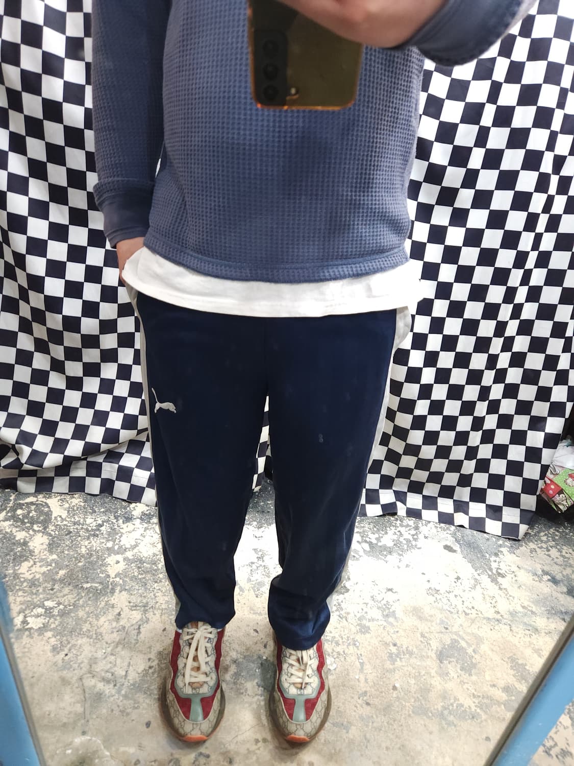 푸마 사이드라인 트레이닝 팬츠 일본판 네이비/그레이

 상품이미지9