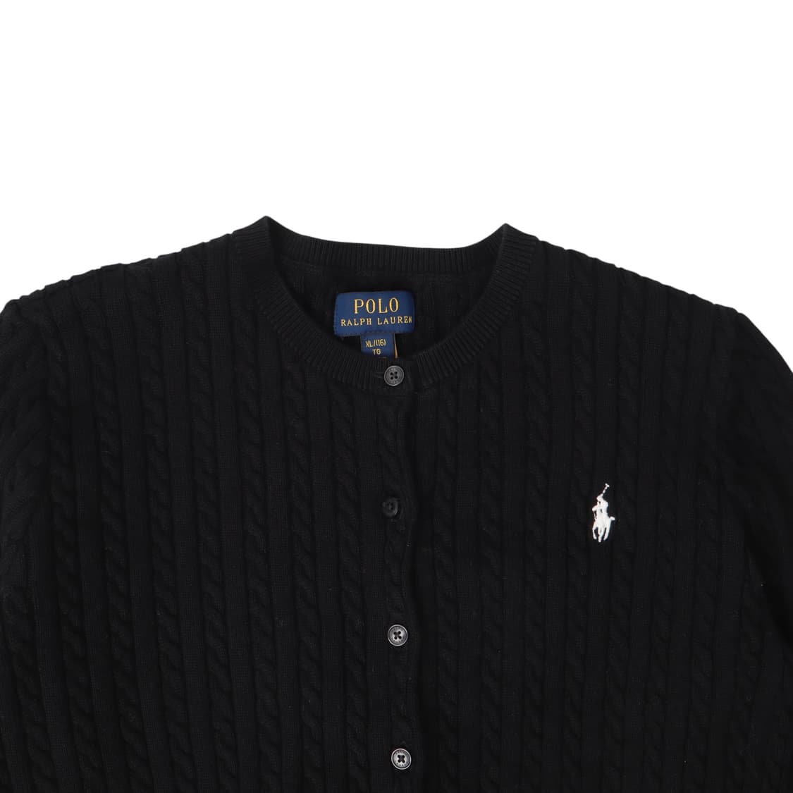 폴로 랄프로렌 블랙 코튼 케이블 니트 가디건 상품이미지2