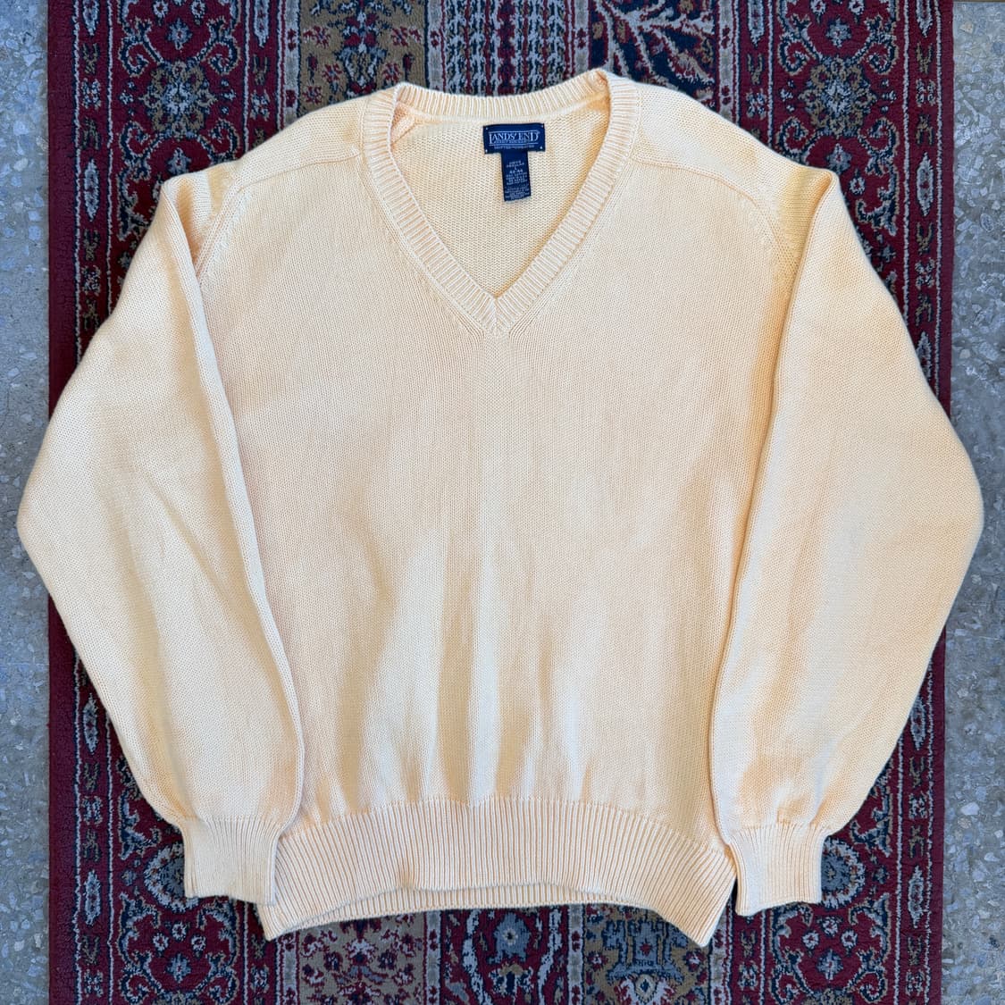 90s 랜즈엔드 브이넥 코튼 니트 [ 110 ] 상품이미지1