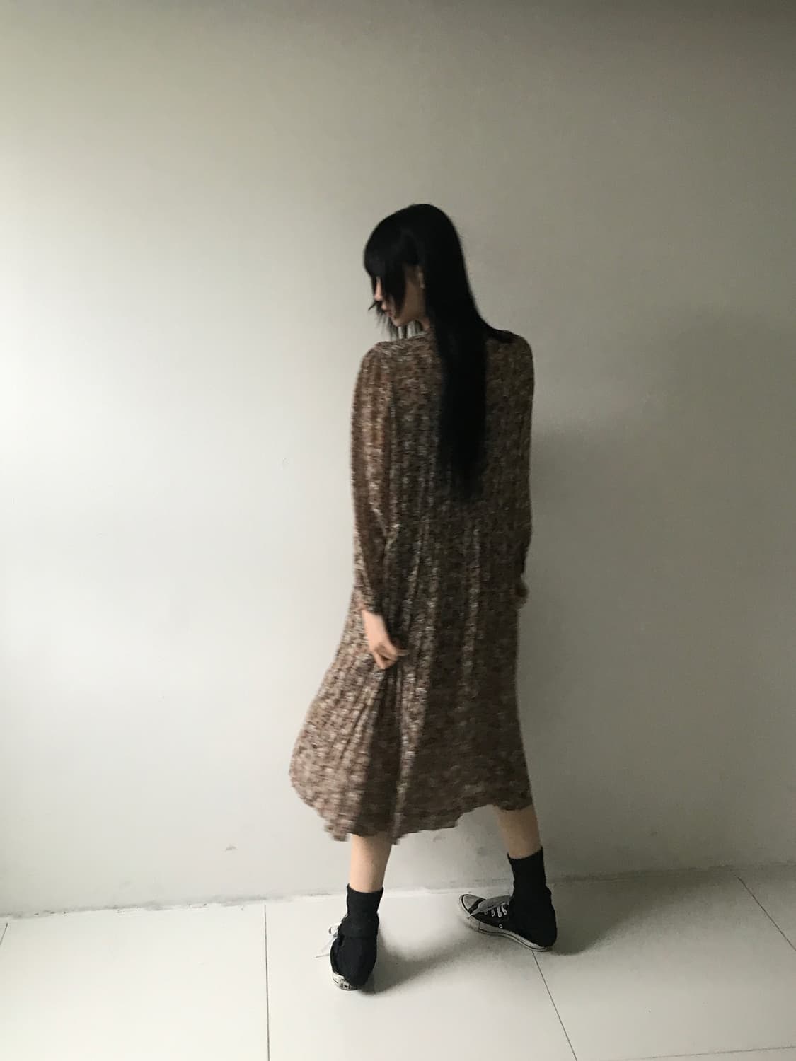 Ruffle collar pleats dress 상품이미지7