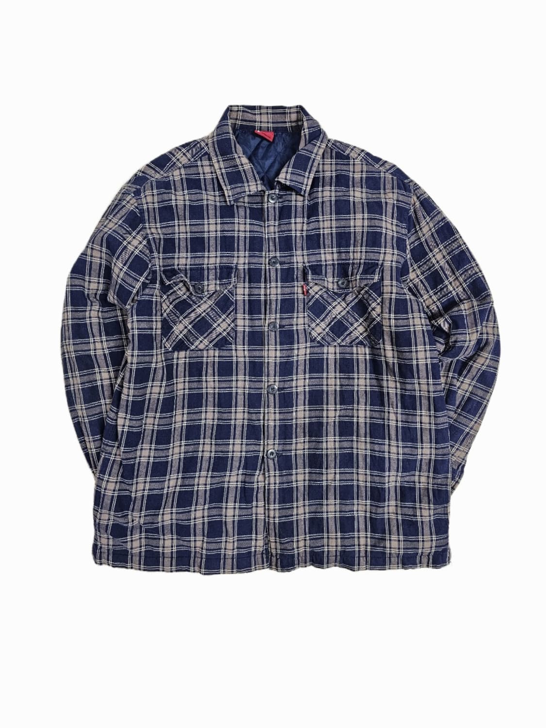 [XL] 리바이스 레드 버팔로 체크 퀄팅 패딩 셔츠 자켓 상품이미지1