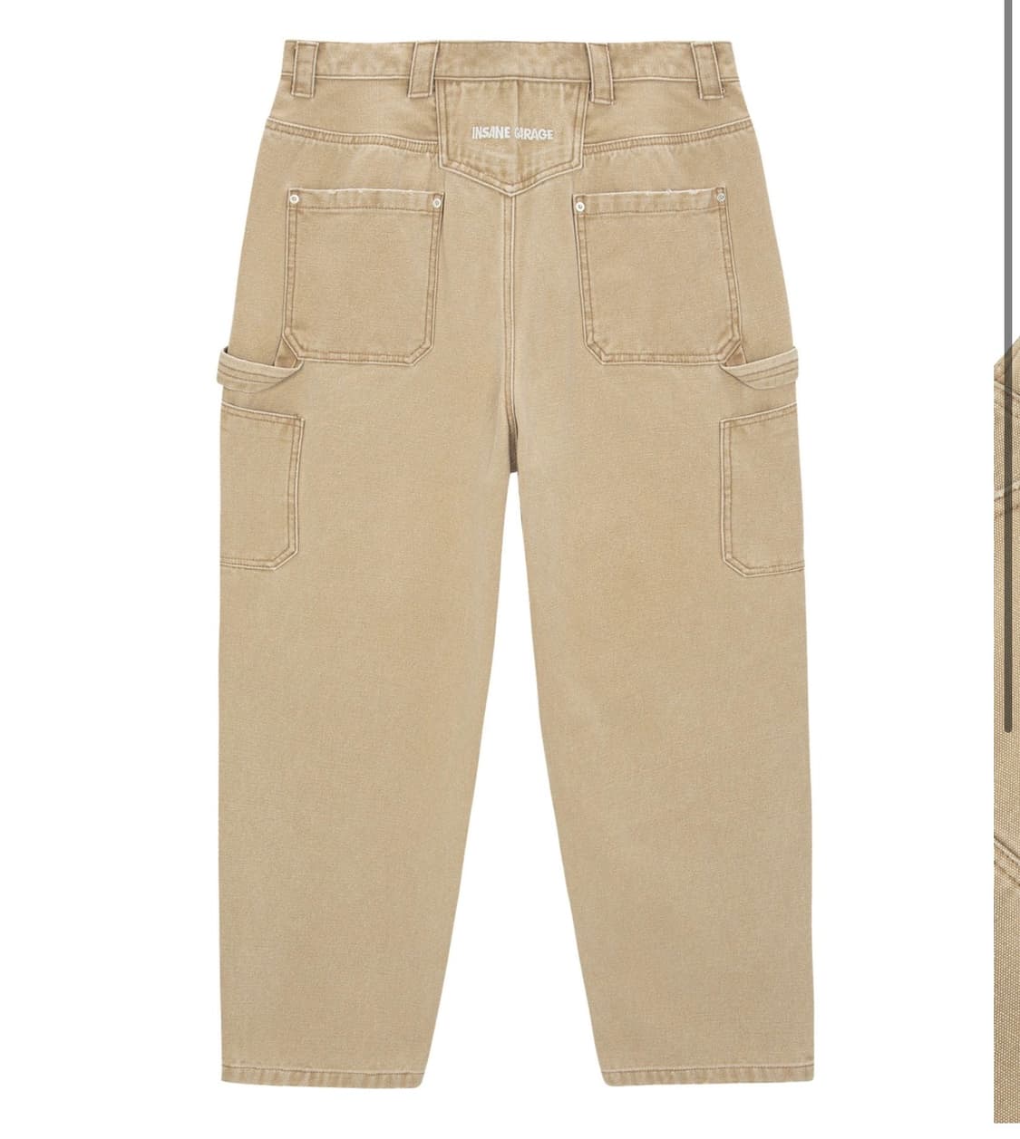 인세인개러지 더블니 워크팬츠 베이지 상품이미지2