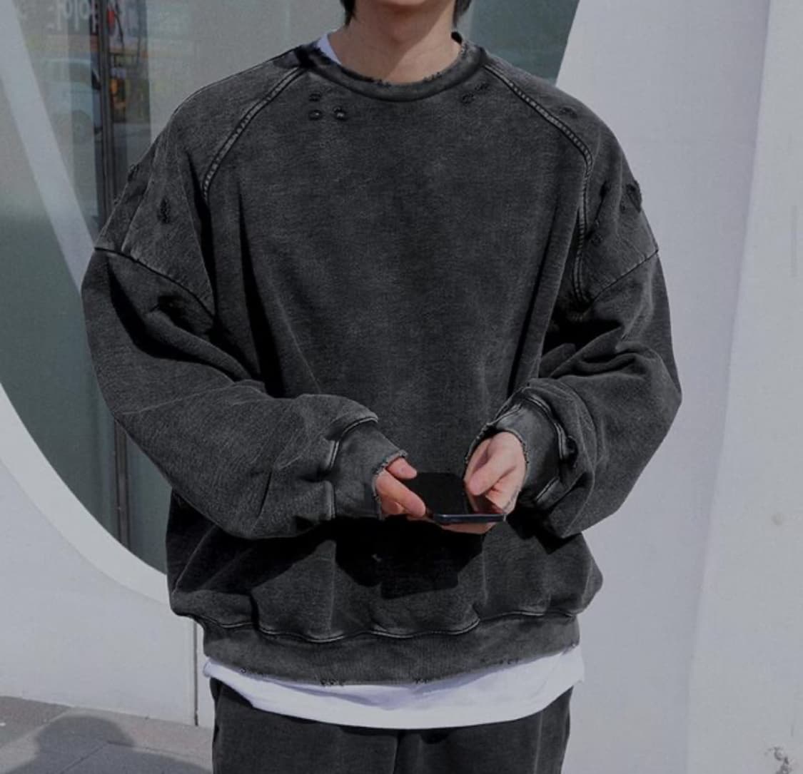 taptaptap 데미지 헤비웨이트 스웻셔츠 상품이미지9