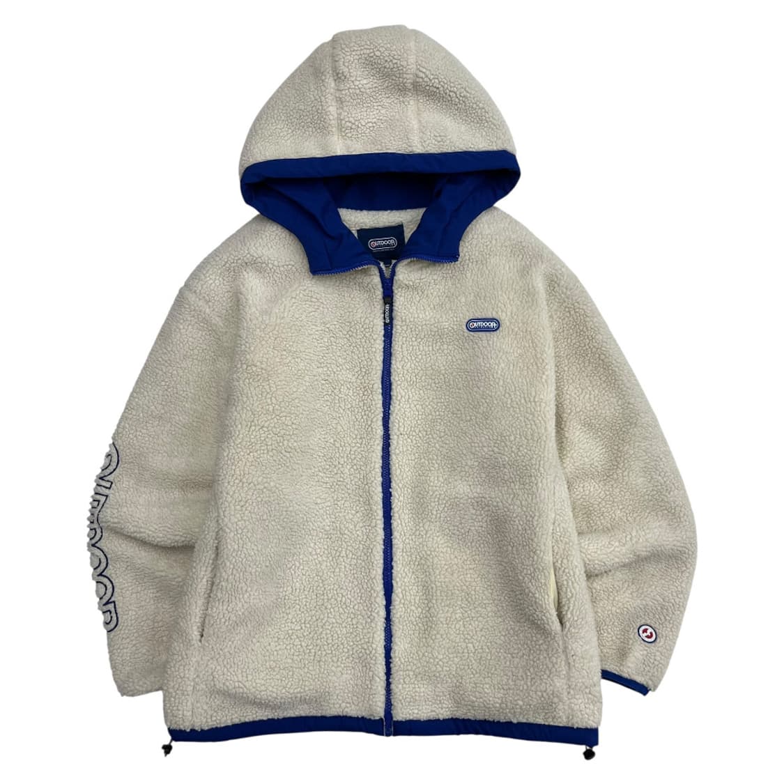  아웃도어 블루 라인 아이보리 뽀글이 집업 M 상품이미지3