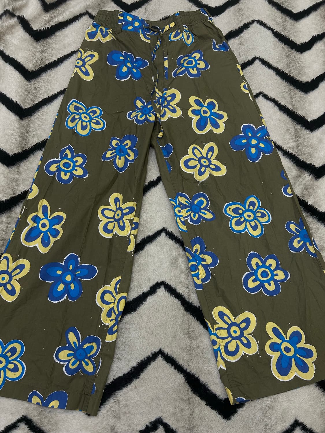 [S]유니클로x마르니 릴렉스드 와이드 플라워 팬츠 상품이미지1