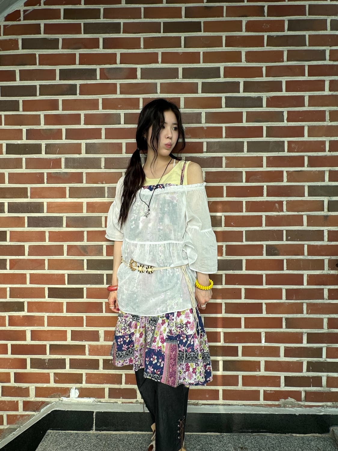 목장 소녀 히피 빈티지 코지세트 4pcs 상품이미지3