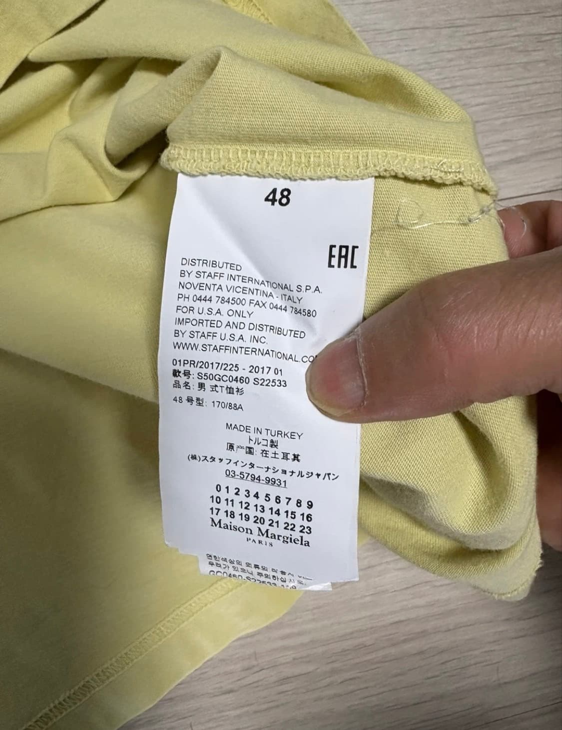 [48(M)] 마르지엘라 백 스티치 반팔 티셔츠 상품이미지4