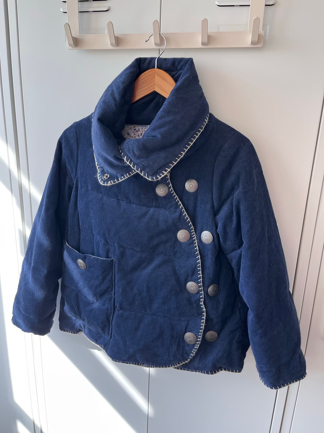 Nadesico 하이넥 사선 버튼 패딩 점퍼 상품이미지6