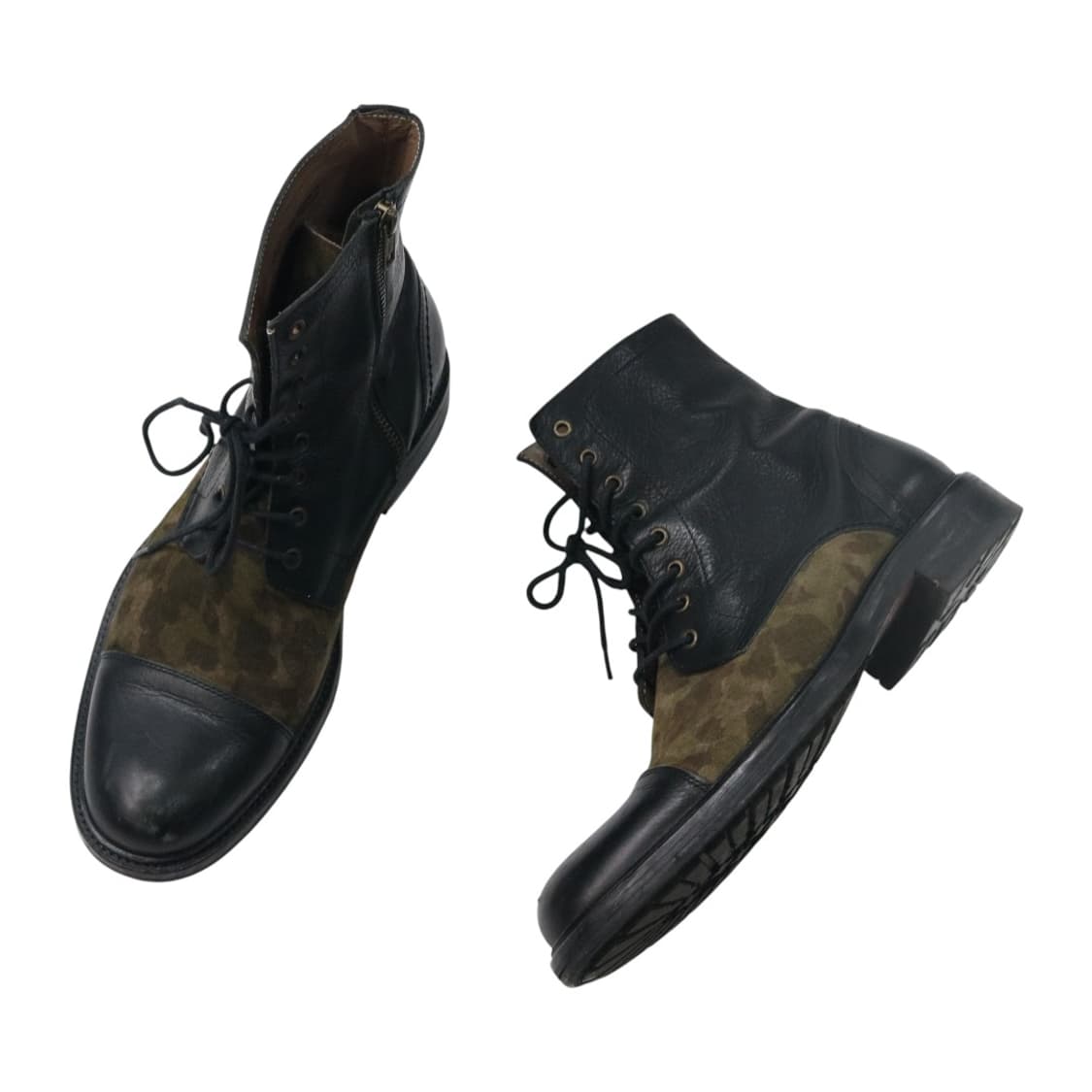 알프레도 바니스터 Unline 카모플라쥬 레더 콤비 레이스업 부츠 42 상품이미지1